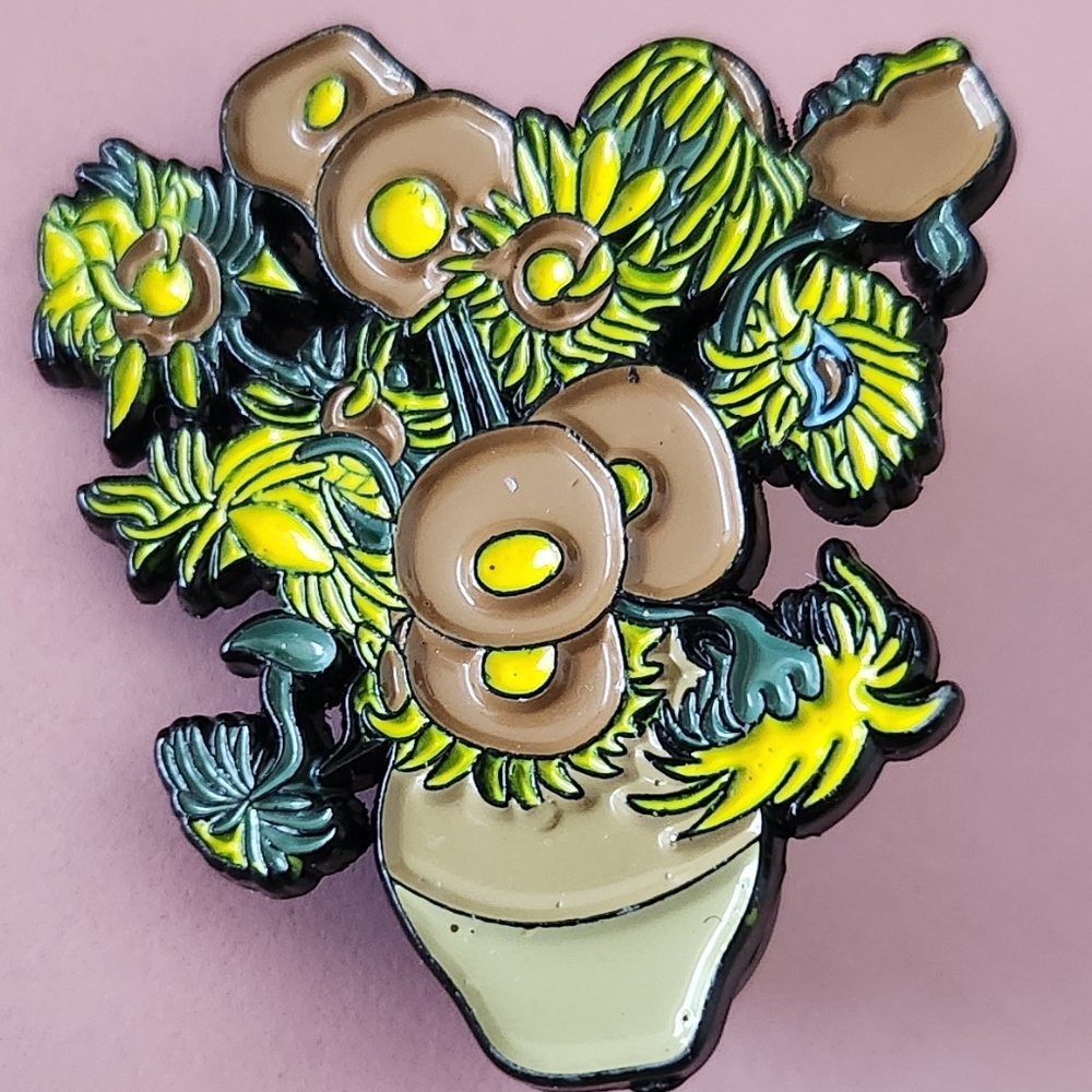 Vincent Van Gogh "Sunflowers" Enamel Pin Brooch